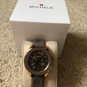 Michele Cape Topaz/Rose Gold Silicone Watch 40mm